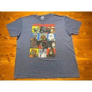 Star Wars Graphic T Shirt Men's Size 2XL Gray 16 Multiple Character's VFIFTHSUN